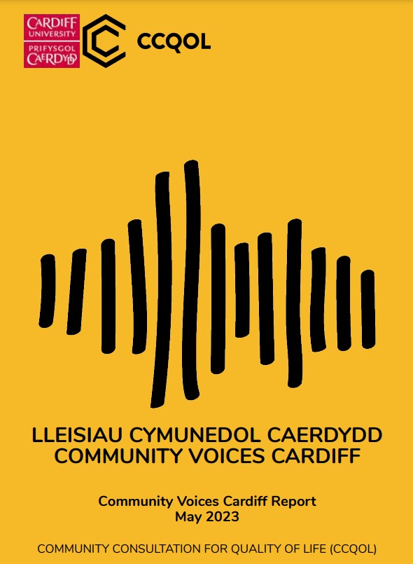 Front cover of Community Voices Cardiff report